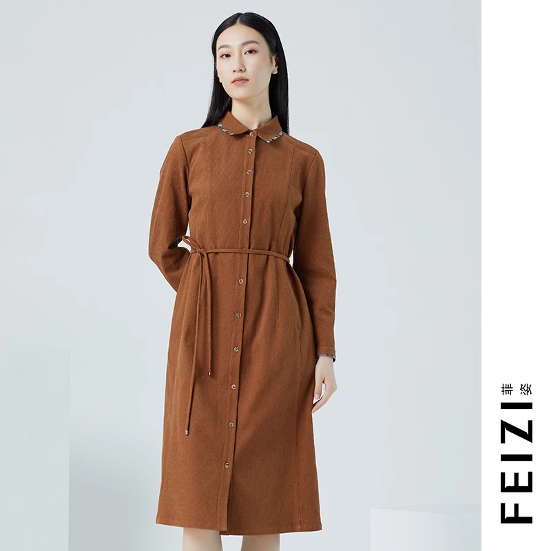 菲姿FEIZI冬款衬衫连衣裙1W461
