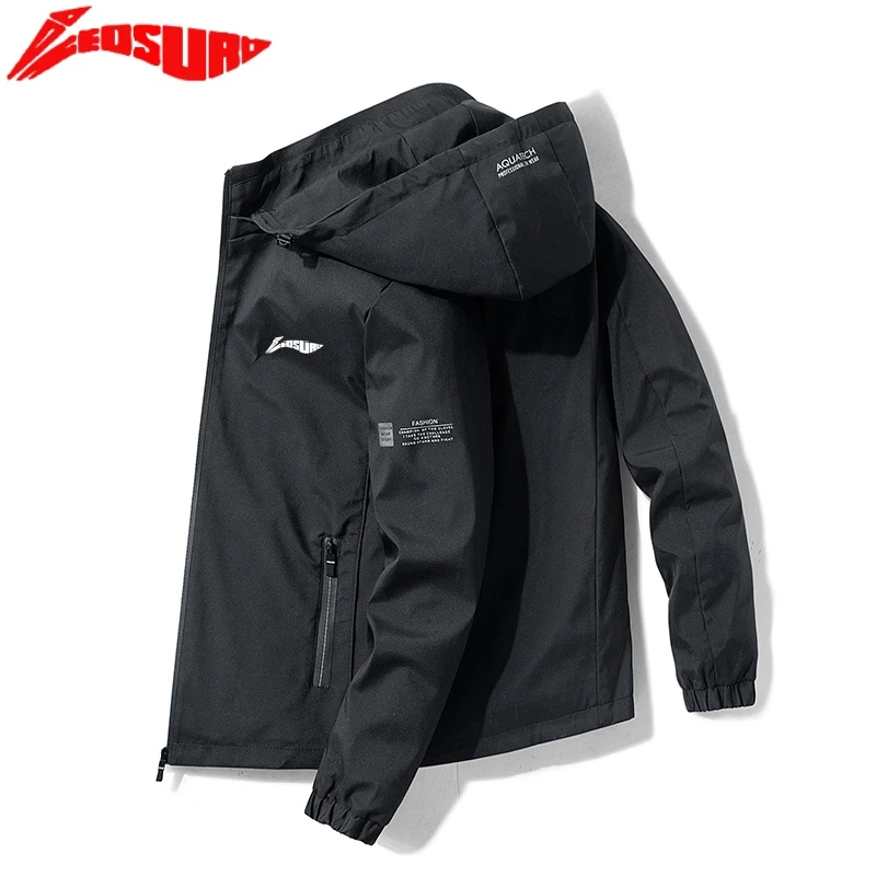 国货李寕男士春秋防风透气夹克男士防风宽松连帽夹克潮流外套