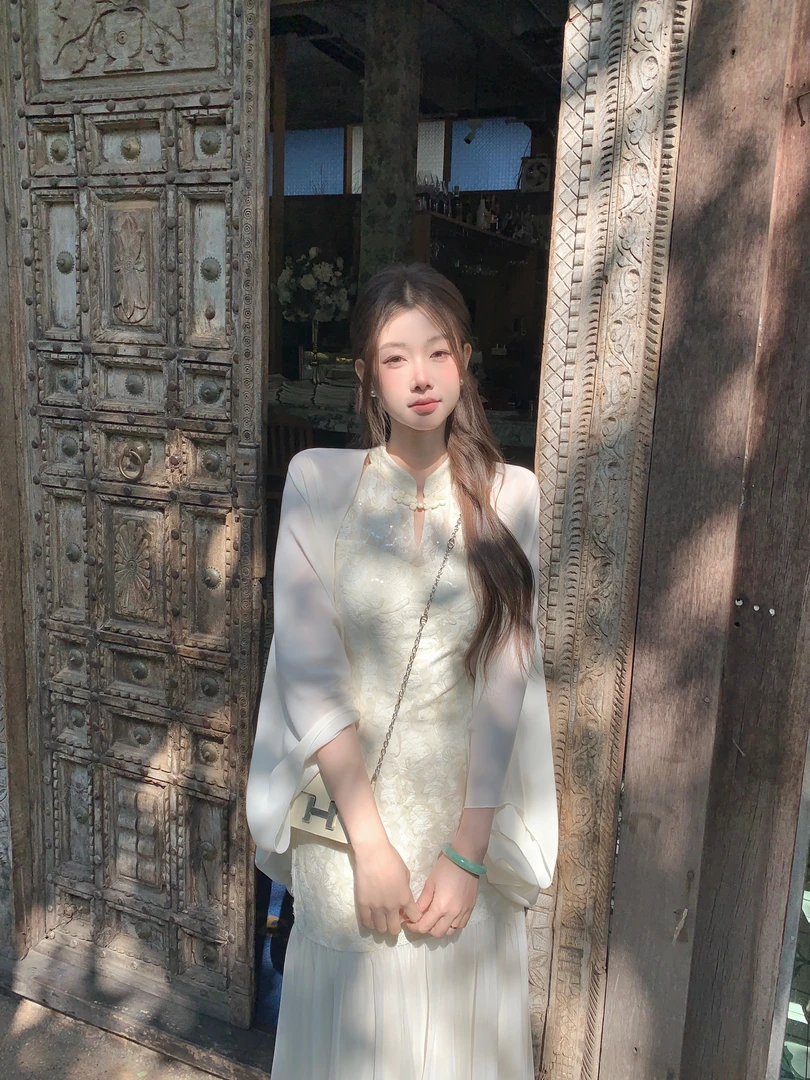 EIA一尧新中式国风【流仙裙开衫】清冷气质小众雪纺开衫微透仙气女