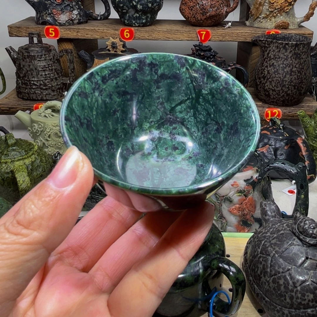 石材藏玉药王石茶杯