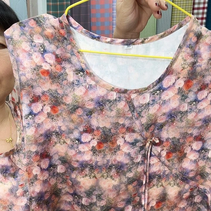 莫代尔纤维棉醋酸灰玫瑰大号国锋裙