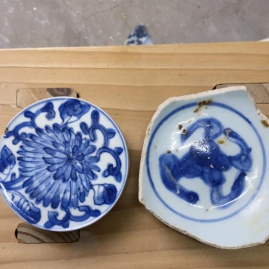 牵***花瓷片现代瓷器青花瓷片