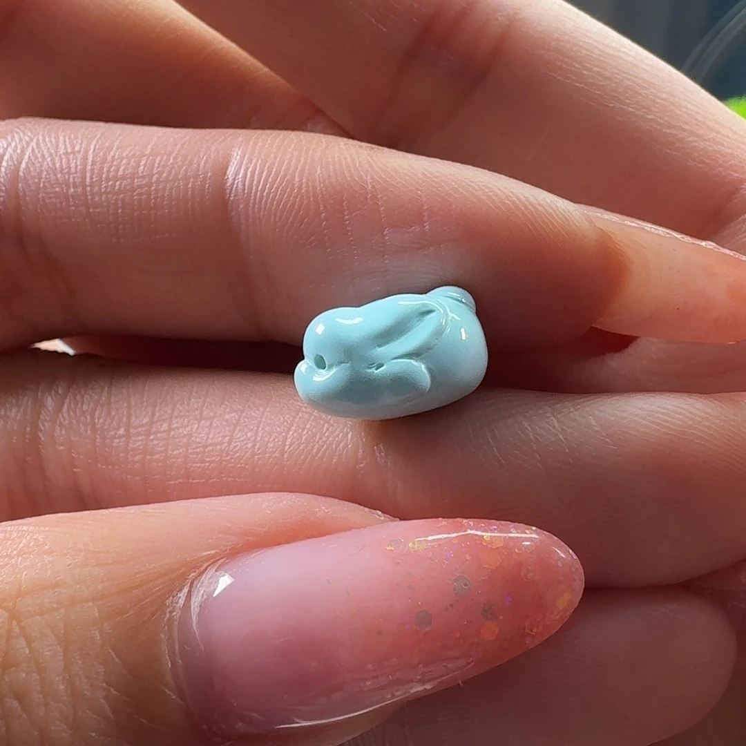 绿松石未镶嵌吊坠(不含链)玉兔