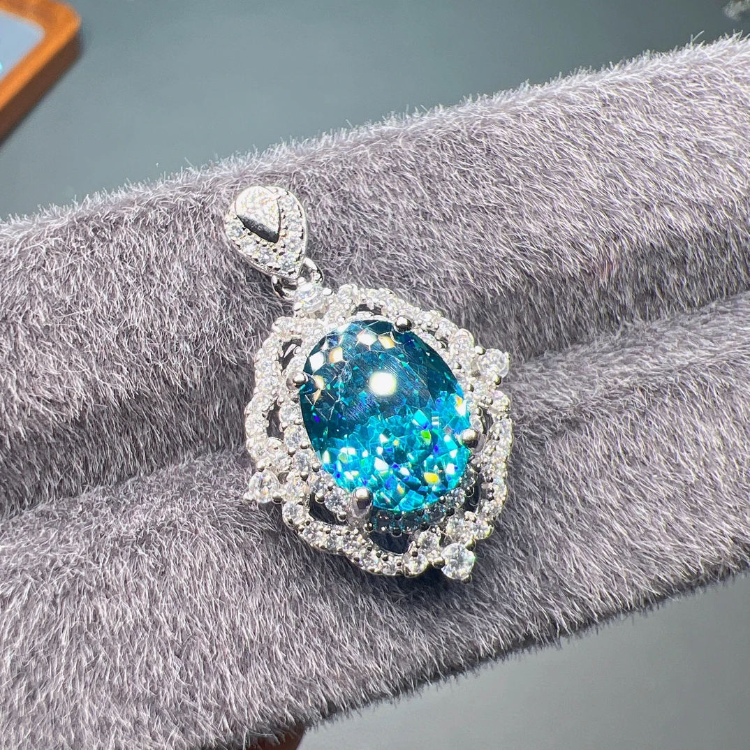 专柜正品Lagon碧玺 拉贡碧玺马尔代夫蓝霓虹蓝女神款吊坠 039