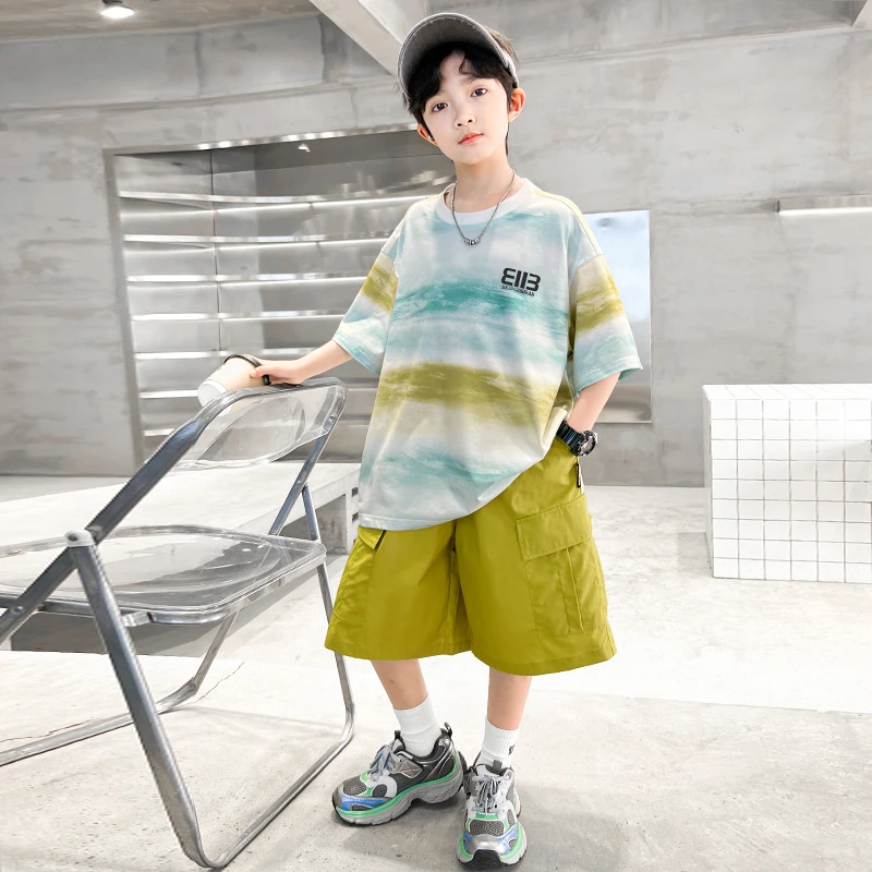 童装男童夏装套装2025新款儿童夏款休闲短袖男孩酷帅夏季中大童潮