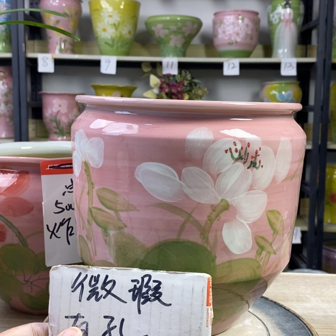 景德镇手工手绘陶瓷花盆