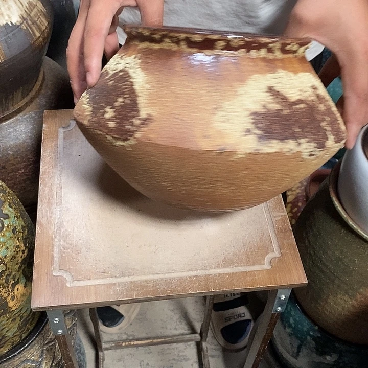 花盆紫砂口19高度28铁锈………