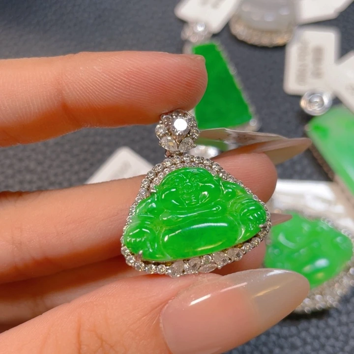 【闪购商品】翡翠银S925镶嵌颈饰翡翠