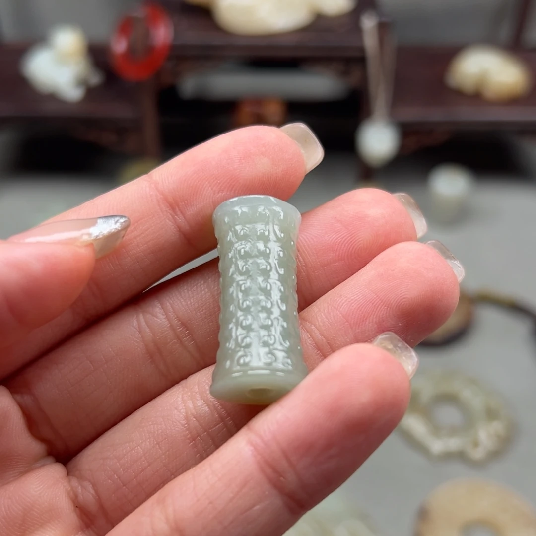 雨***竹和田玉未镶嵌挂件