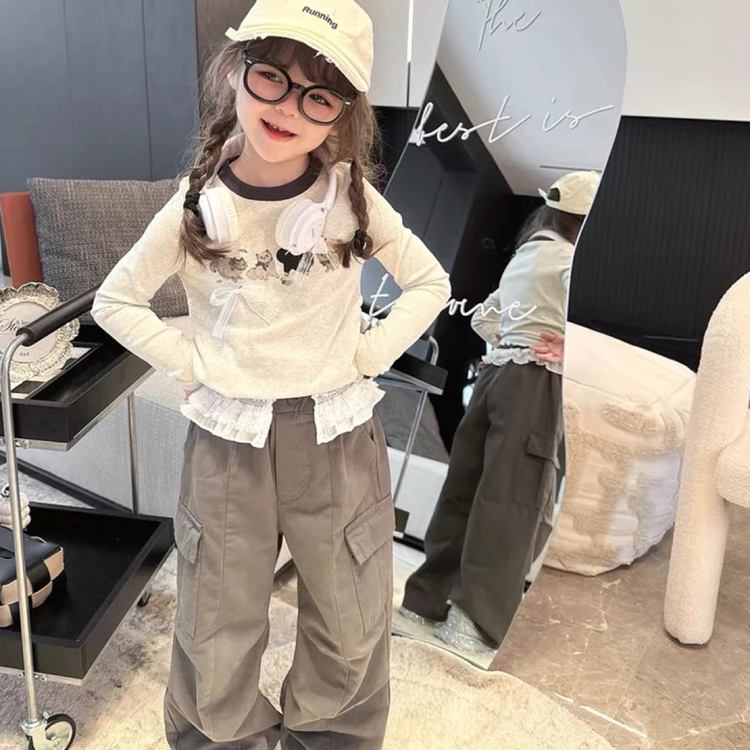 【2025秋季新款】儿童韩版潮流款木耳边长袖T恤