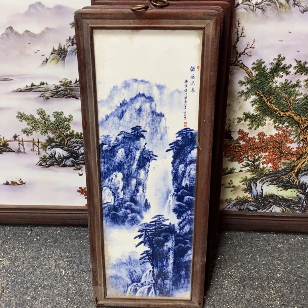 瓷片55*21 景德镇瓷板画柴窑烧制