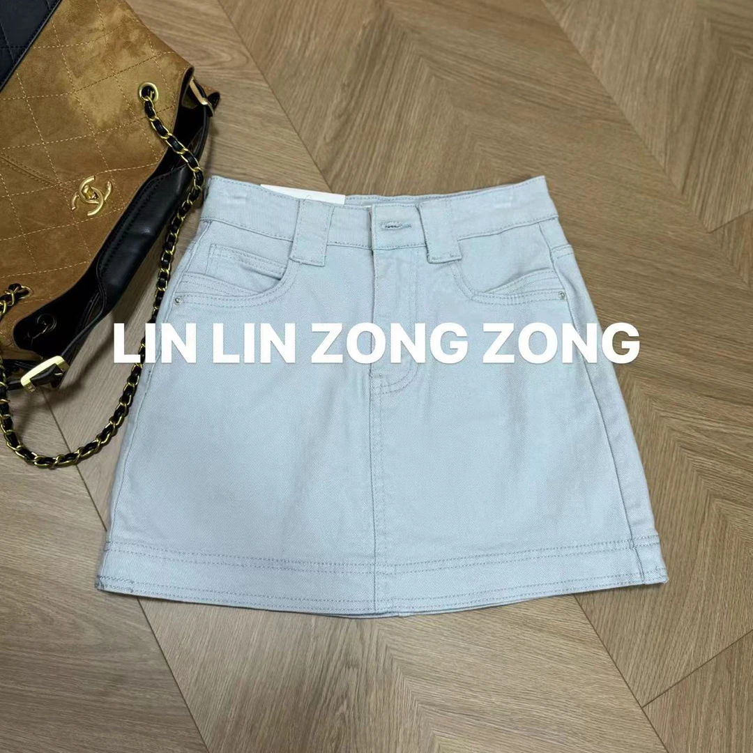 【淡雅】时尚纯色百搭气质显瘦半身裙裙子