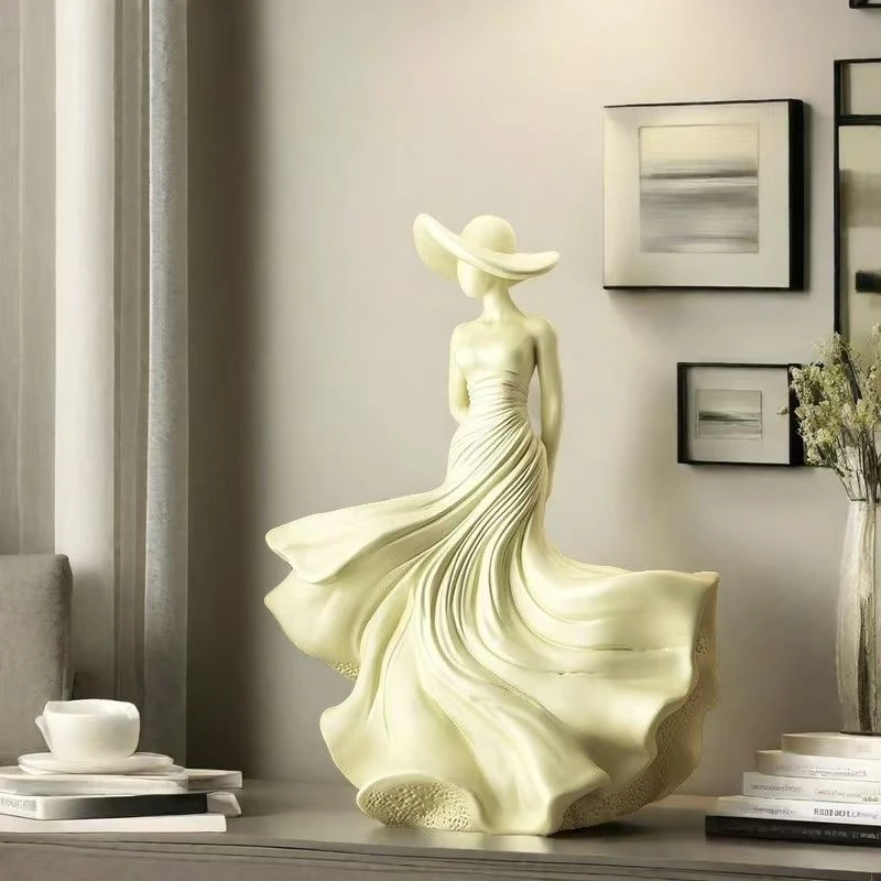 创意奶油风春风魅影人物艺术摆件高级感客厅书房玄关酒柜家居饰品