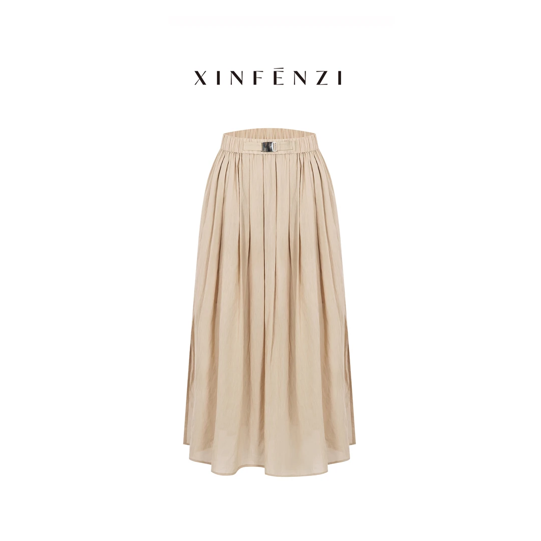 【常相伴】XINFENZI 清新简约极度舒适松紧腰半裙 SSK36193