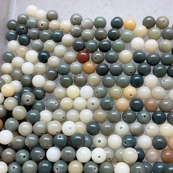 白玉菩提吊坠微瑕9青提圆珠280颗