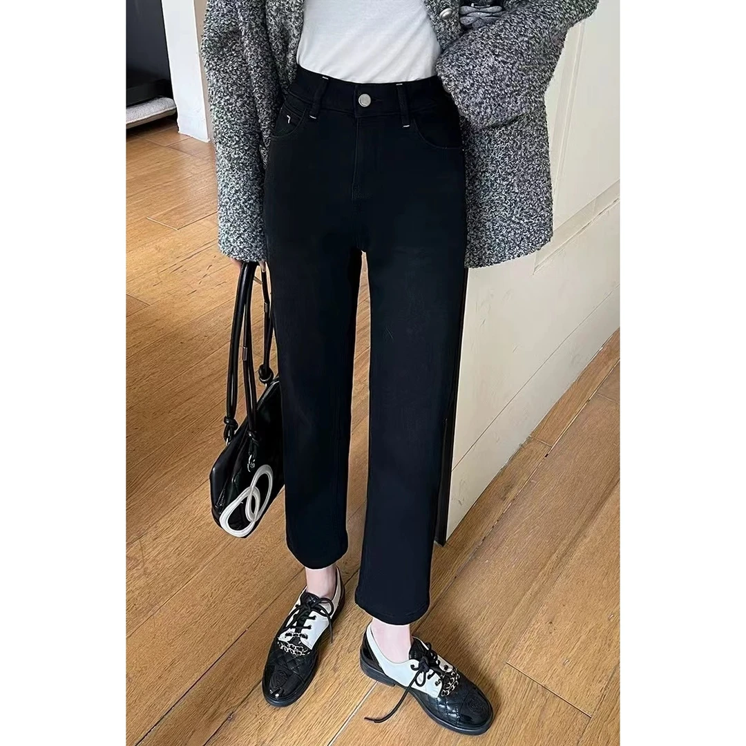 72527-冬季高弹 显瘦显腿直 百搭风格加绒加厚系列直筒裤