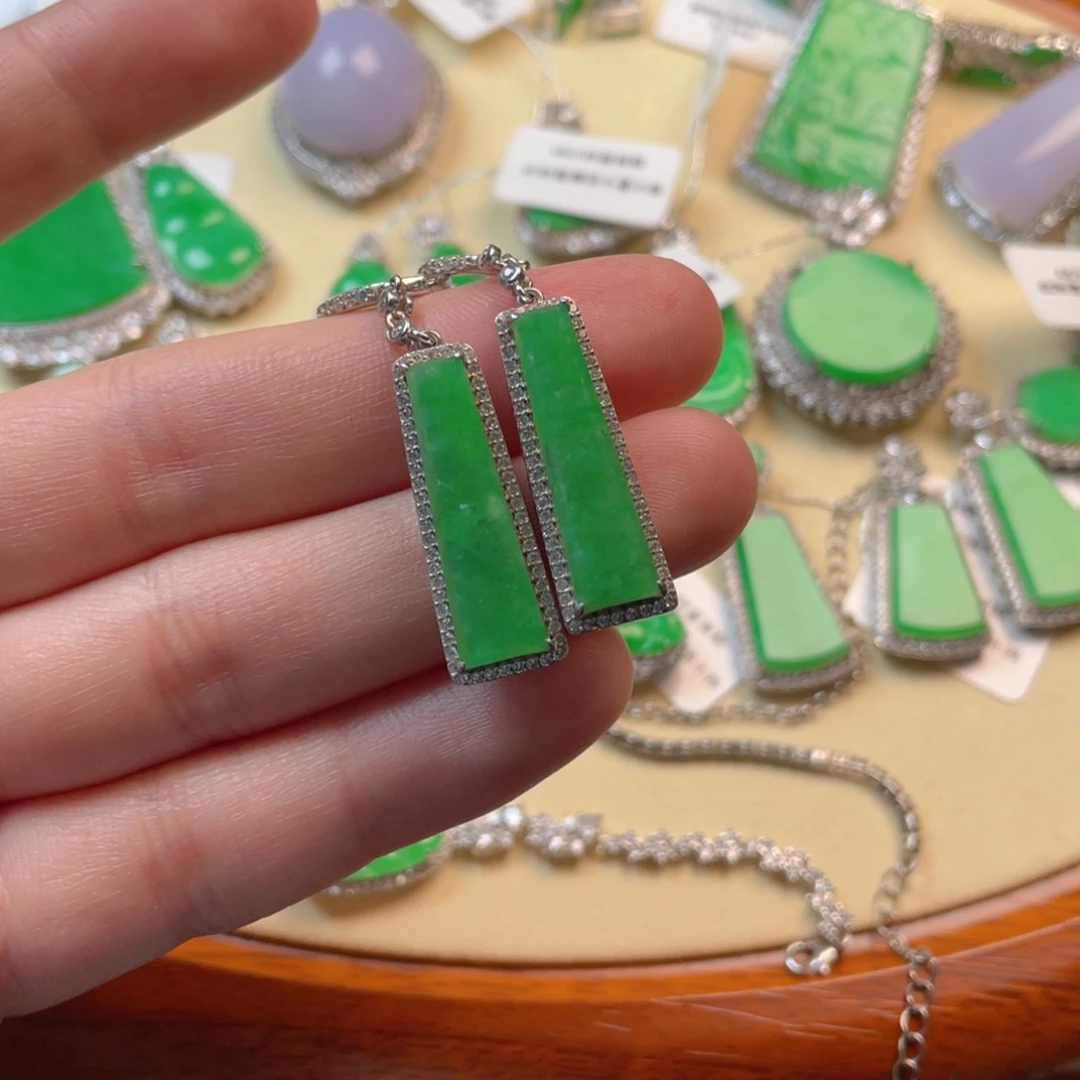 翡翠吊坠(不含链)银S925镶嵌