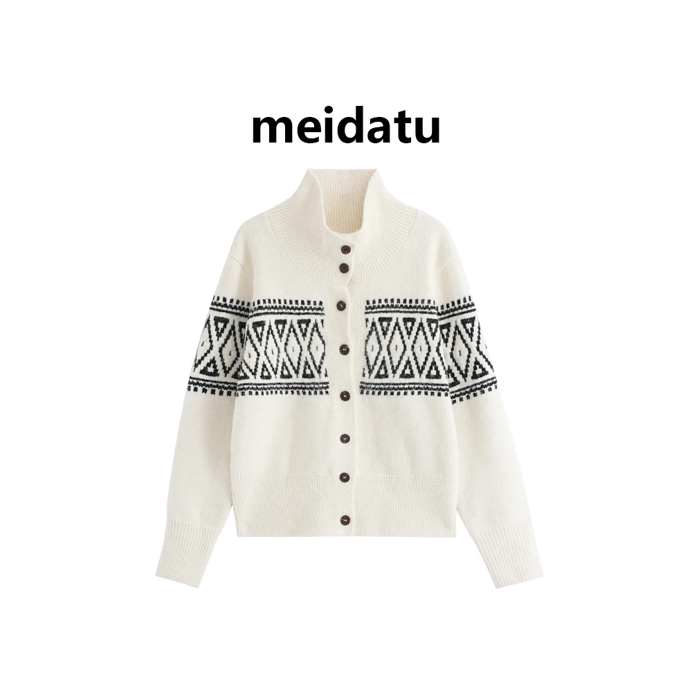 （绒雪心谣）冬季费尔岛半高领针织毛衣（小个子版）CM1051-27