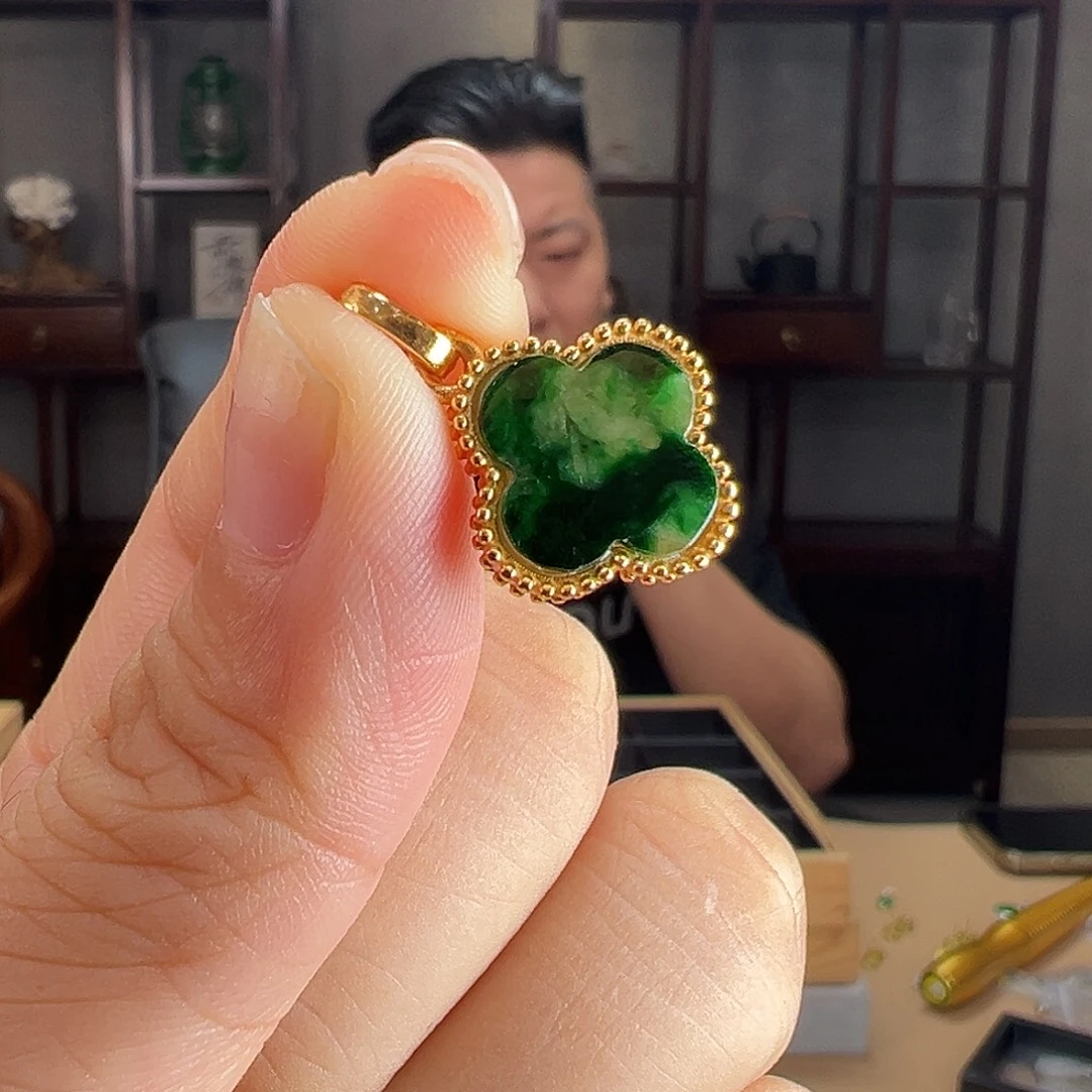 翡翠银S925镶嵌颈饰吊坠30