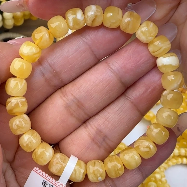 手链蜜蜡未镶嵌虎皮妖花老型手串
