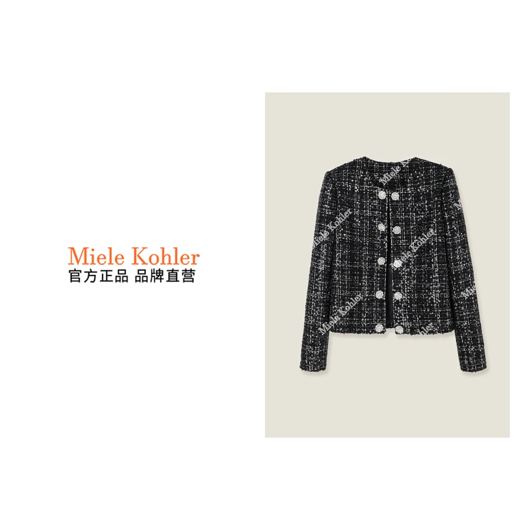 MieleKohler【流光银鳞黑】新款时尚小香风气质上衣外套MKOKQ8170