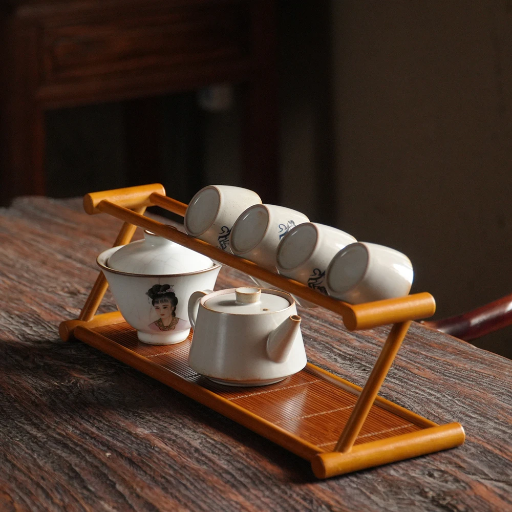 （子曰）沥水杯架/东方竹韵/原创非遗/手工竹编/茶道配件/茶周边