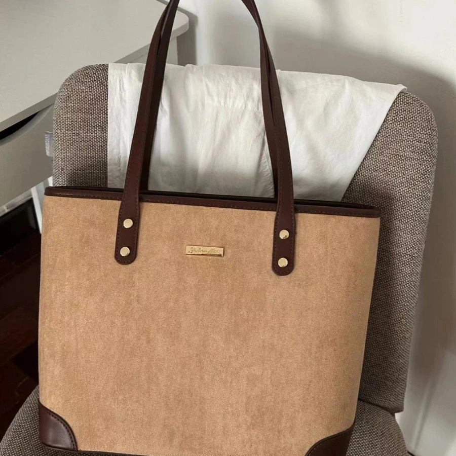 秋冬美拉德大容量托特包包2025新款时尚手提单肩包学生上课通勤包