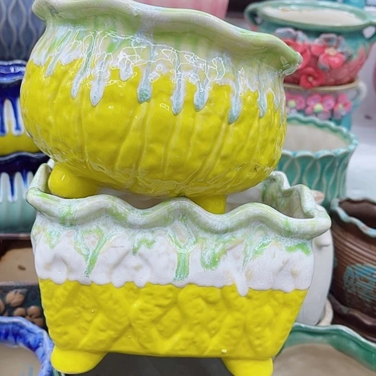 多肉绿植陶瓷花盆9.9包邮，有空