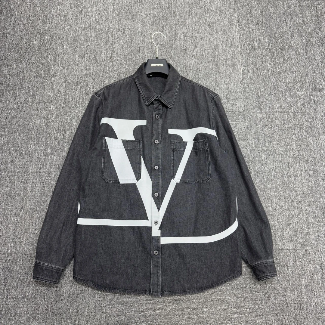 99新 Valentino/华伦天奴 字母印花牛仔夹克/46码/13146