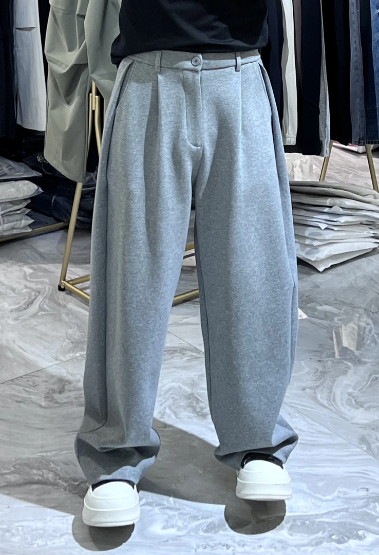 HH- YAPI 巴家极简复古宽松直筒休闲西裤情侣款713