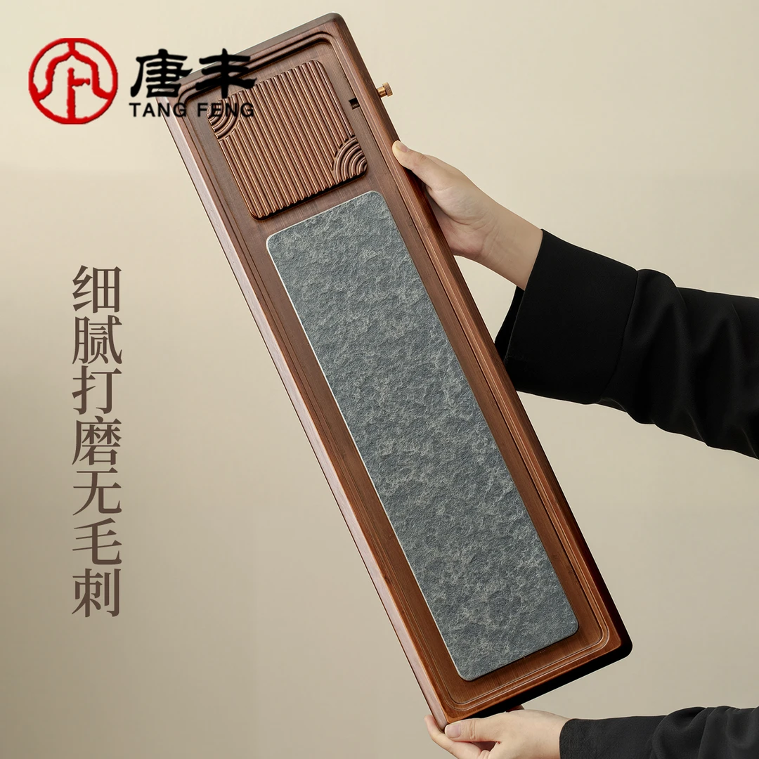 唐丰乌金石茶盘家用小型创意重竹干泡茶台功夫茶具托盘沥水盘茶d