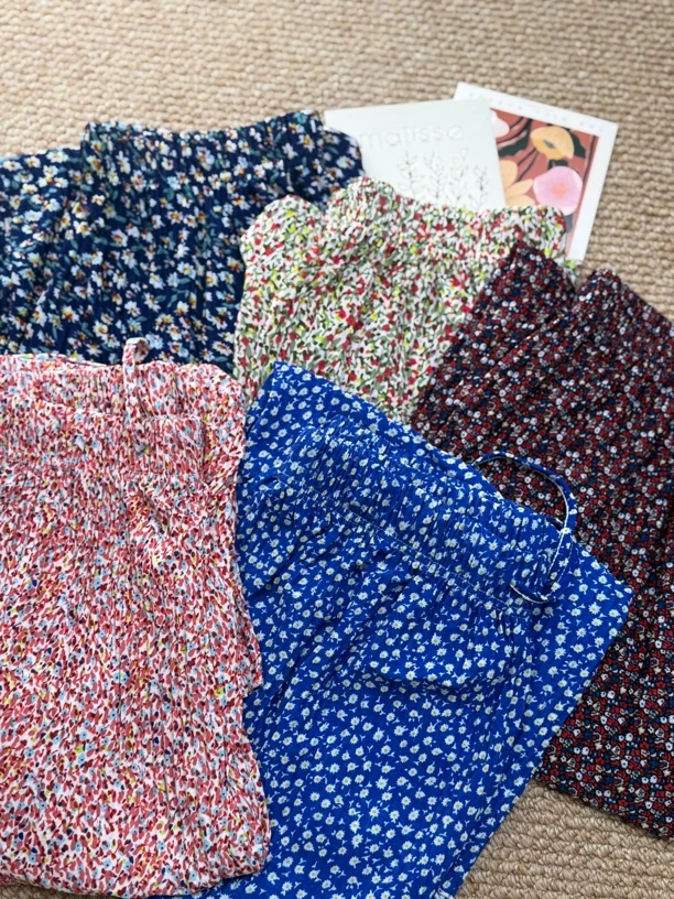 复古碎花宽松长裤女夏季家居服可外穿睡裤