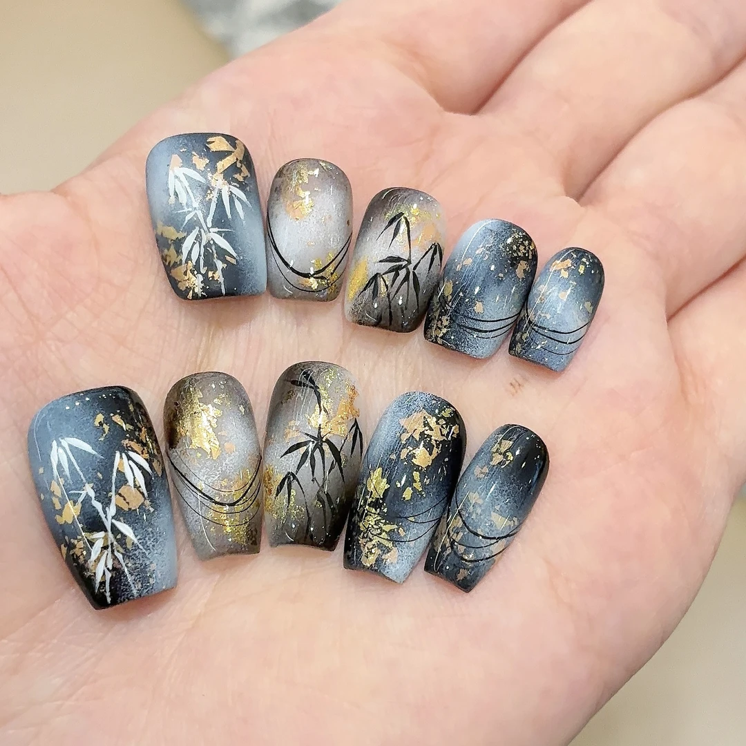 郭小双穿戴甲【翠影摇曳1】手绘水彩版10片盒装S21350