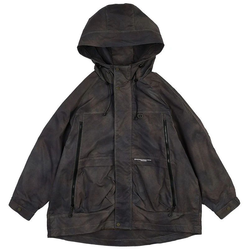 Y7928男童春装个性迷彩连帽冲锋衣儿童重工扎染外套潮童装