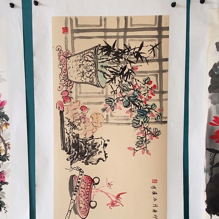 国画三尺横幅手绘作品