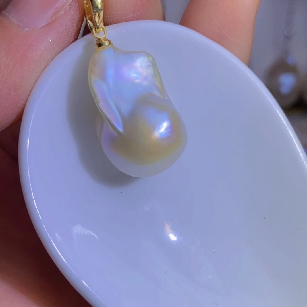 淡水珍珠银S925镶嵌天然淡水珍珠