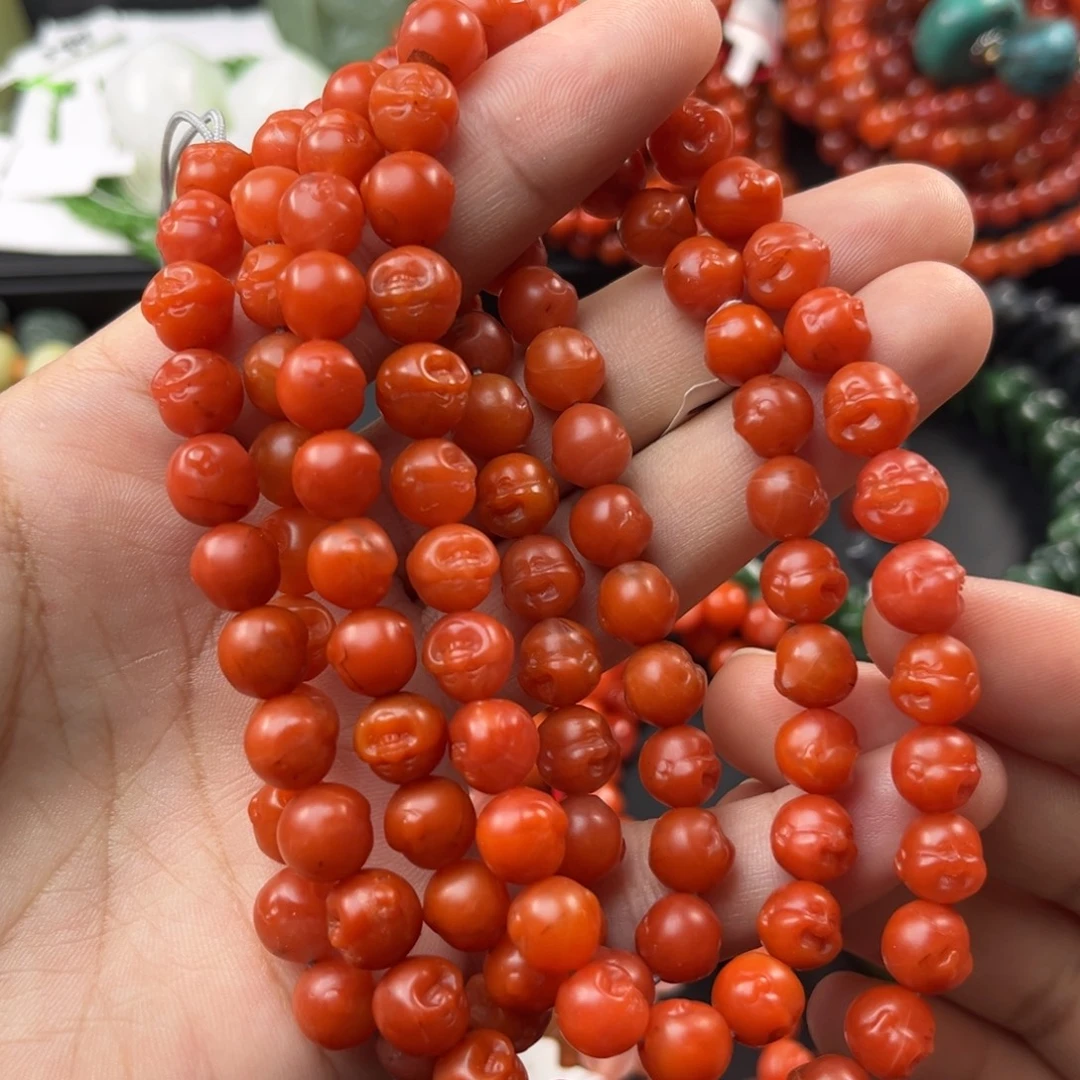 南红玛瑙未镶嵌珠宝奇石8mm