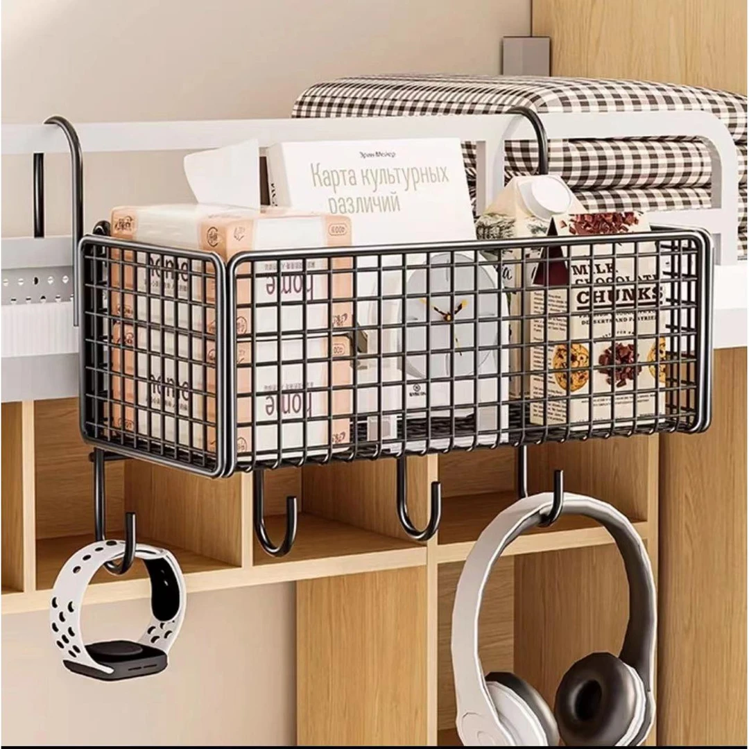 书架款床头置物架学生宿舍床边上铺挂钩式收纳悬挂式置物架子