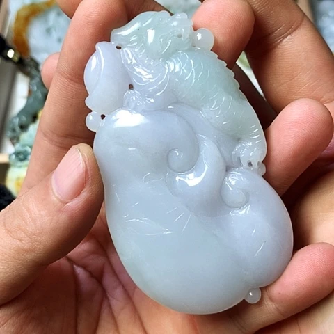 颈饰未镶嵌翡翠福豆豆珠宝翡翠颈饰