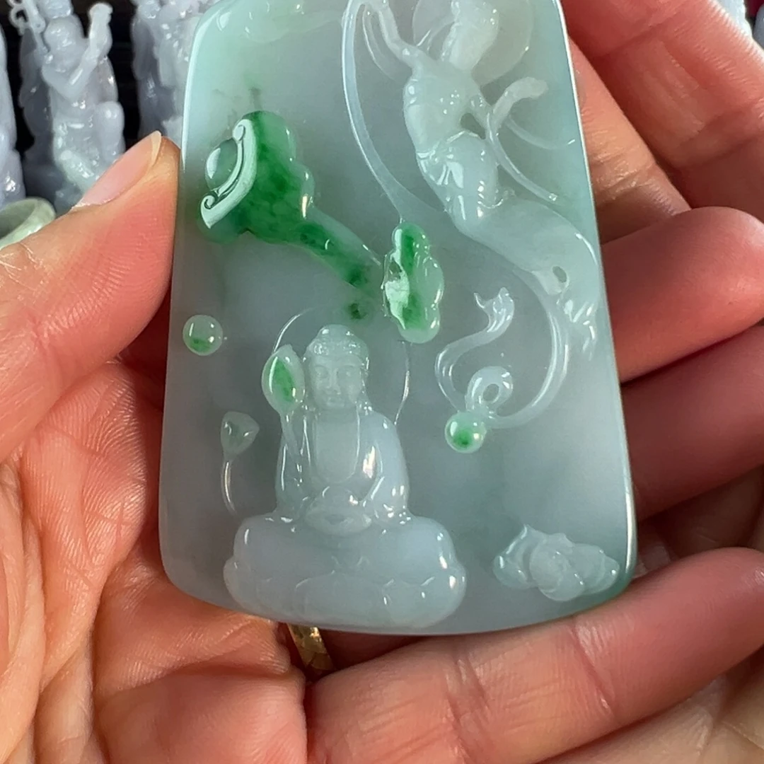 翡翠未镶嵌颈饰天然翡翠挂件