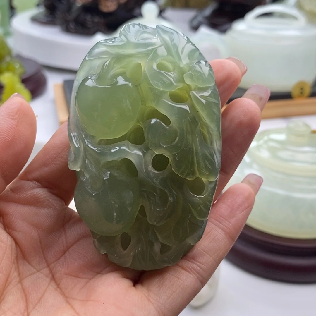 岫玉未镶嵌四大名玉手把件