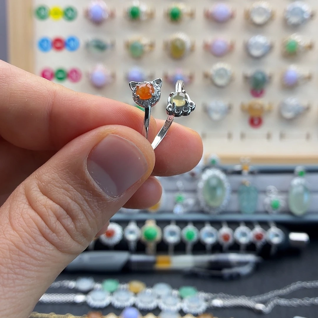 翡翠未镶嵌戒指天然缅甸翡翠A货