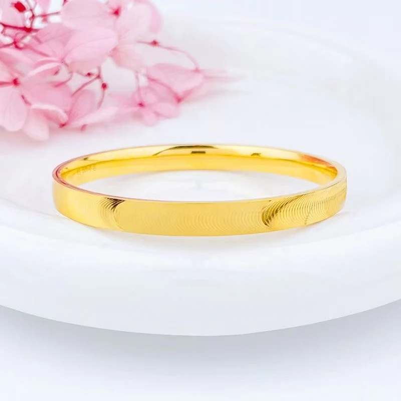黄金 足金 999时尚百搭女款素圈手镯