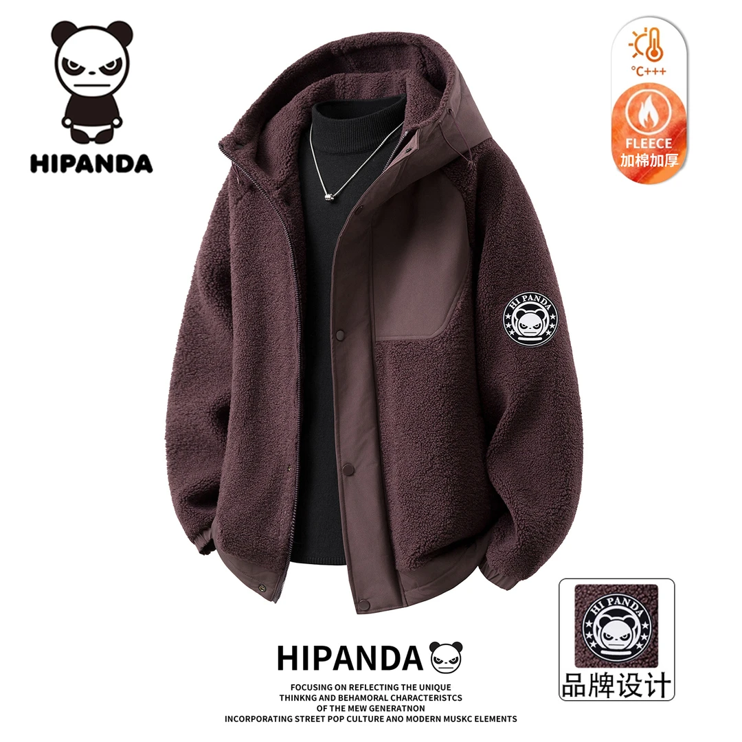HiPanda潮牌连帽男士棉服冬季防寒保暖宽松百搭休闲加厚棉衣外套