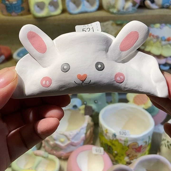 521 手工手绘盆 满29包邮