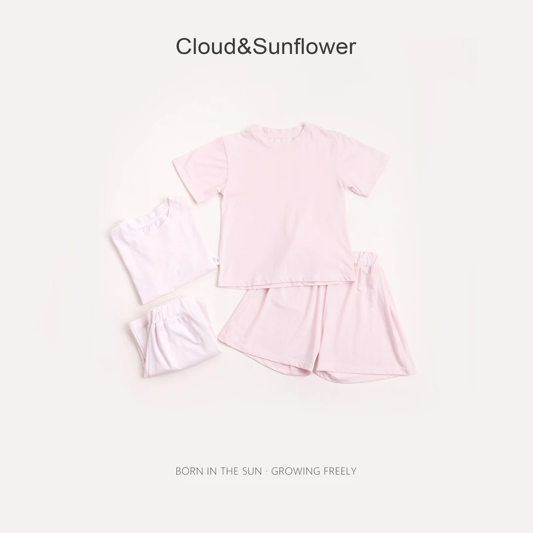 【云朵小葵】女童夏季纯色休闲百搭空调服睡衣家居服250504