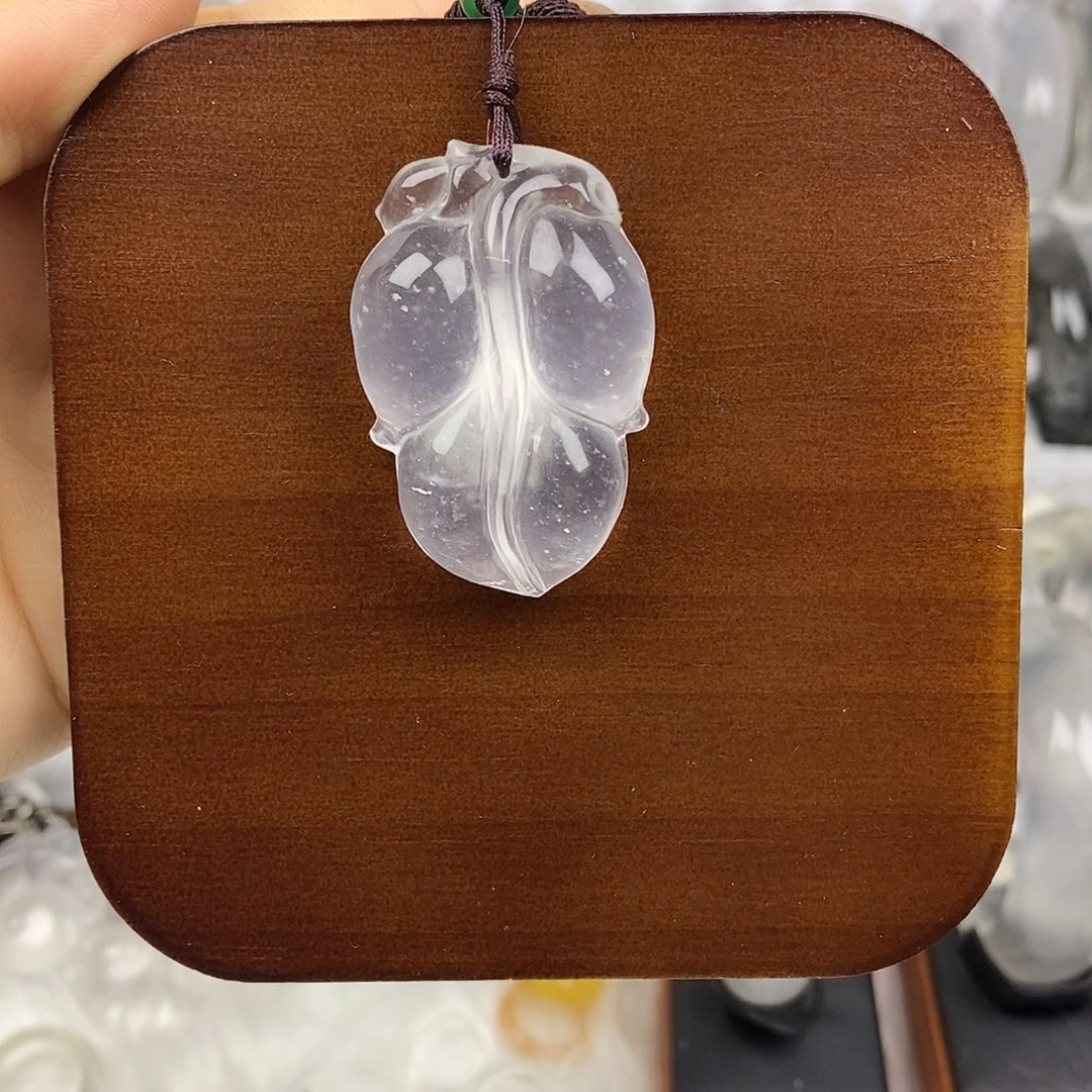 石英质玉未镶嵌颈饰飘雪叶子0580