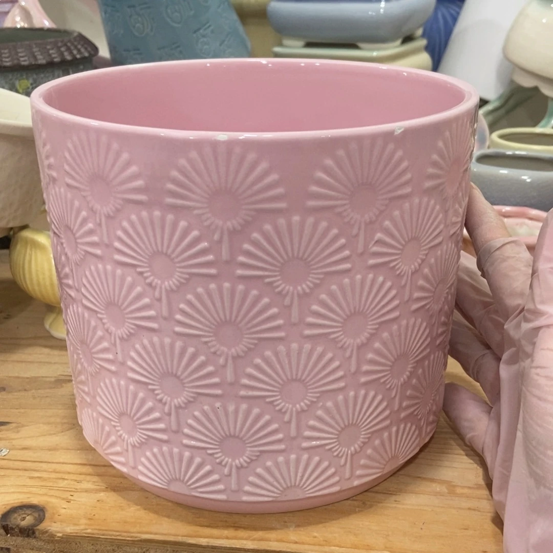 红陶高温陶瓷花盆