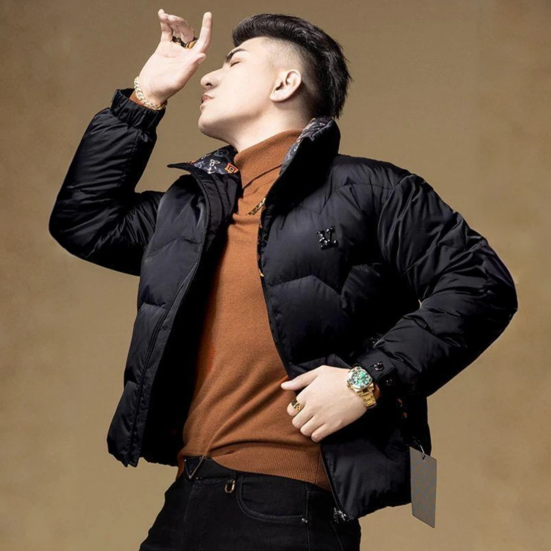 考蒂玻帕欧洲站立领羽绒服潮牌男装冬季新款90白鸭绒男士防寒外套