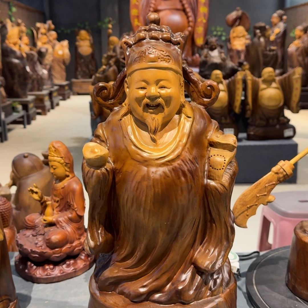 香樟木歡***?香樟木财神爷53高